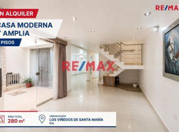 Casa de 3 Pisos en Alquiler en La Urbanización Los Viñedos de Santa Maria Ica.