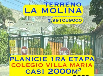 Vendo La Molina 2000 m² Planicie 1ra Etapa Ocasión
