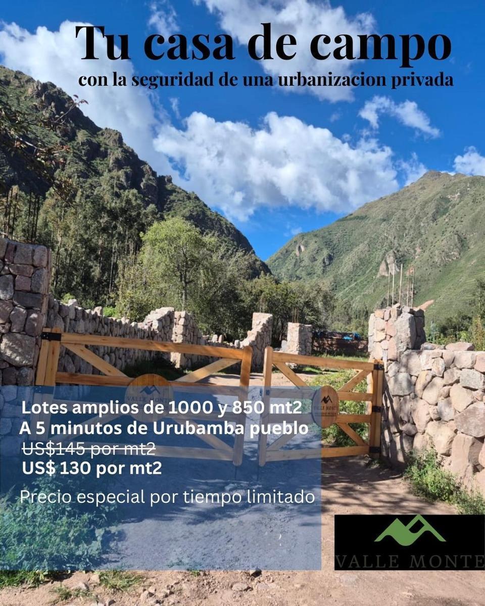 Vendo 2 Lotes en Valle Monte, Urubamba, Cusco.