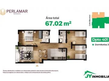Departamento en venta en La Perla - 70 m², 3 dormitorios