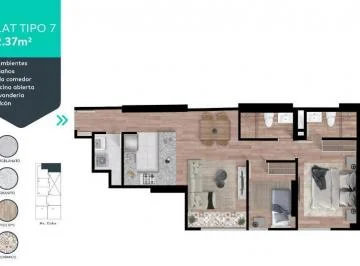 Departamento de Estreno de 72 m de 02 Dormitorios + Estudio