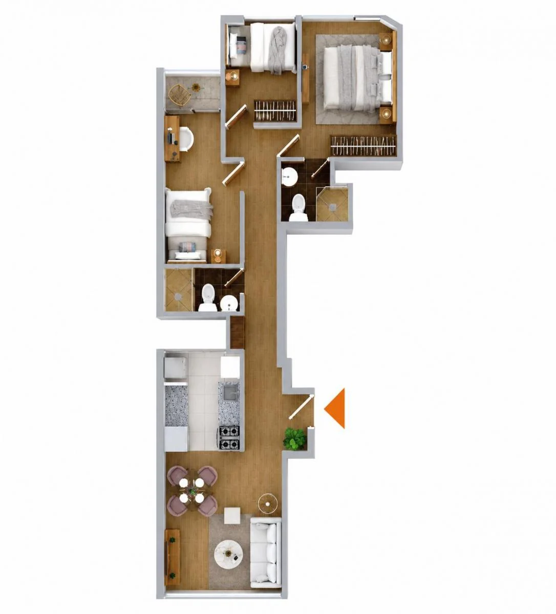 3 Dorm. en Santa Beatriz (73 M²)