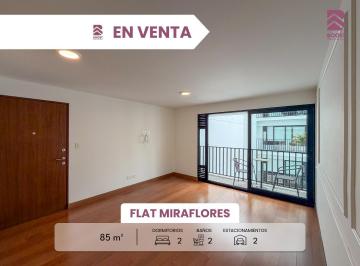 Miraflores - Venta - Flat 85 m² - 2 Dormitorios Estudio - Cochera Para 2 Camionetas