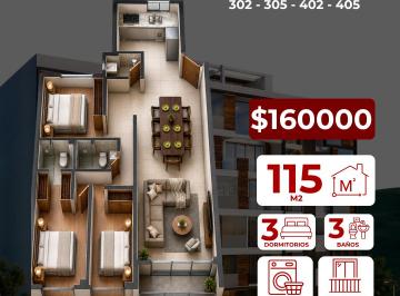 Departamento en venta en Sachaca - 116 m², 3 dormitorios