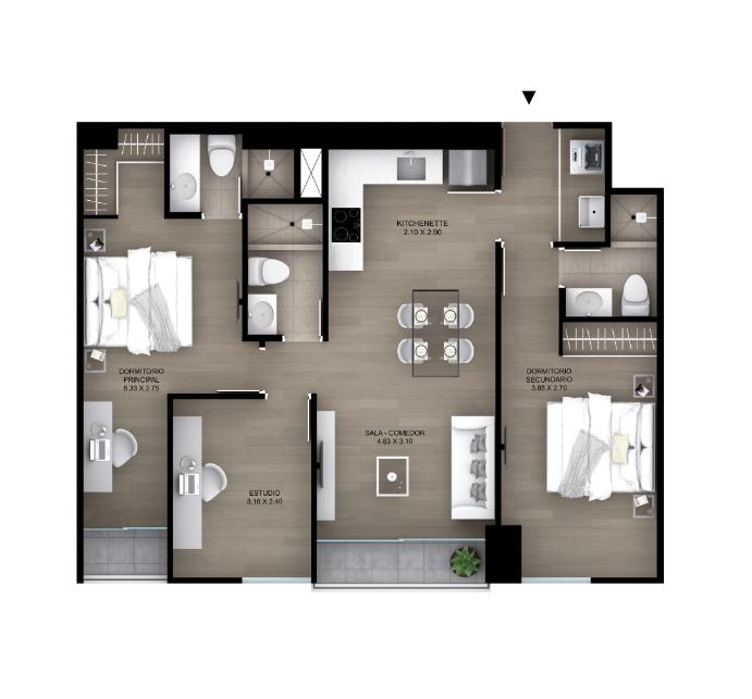 3 Dorm. en San Isidro (80 M²)