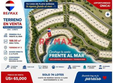 Se Vende Terreno 188.50 m² en Playa La Escondida
