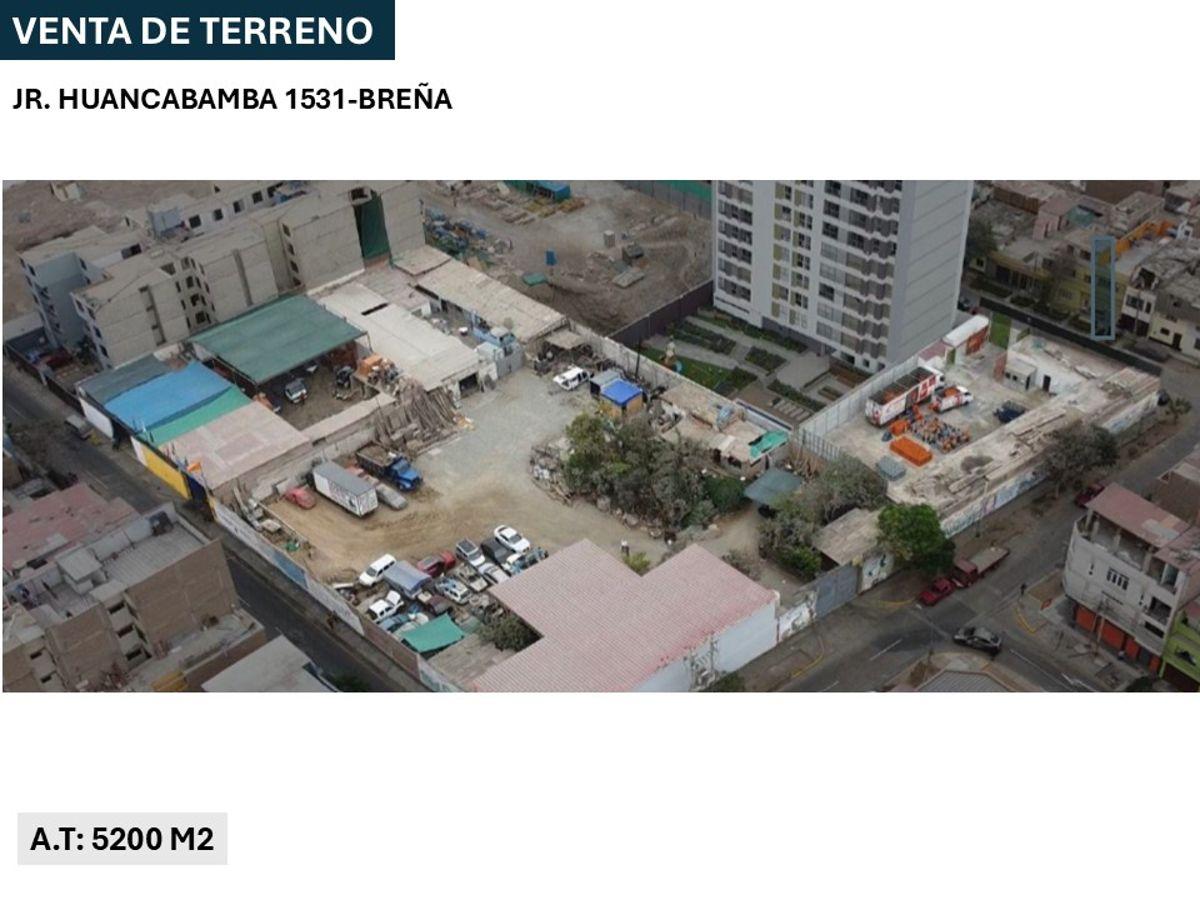 Venta de Terreno en Jiron Huancabamba - Breña de 5200 m² a $1600 m²