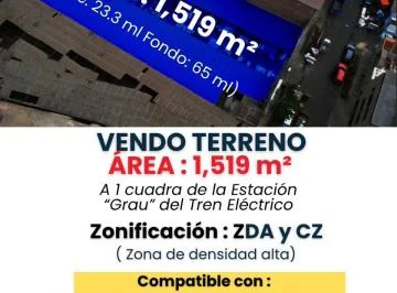 Vendo Excelente Terreno Comercial de 1, 519 m² Galeria Raimondi