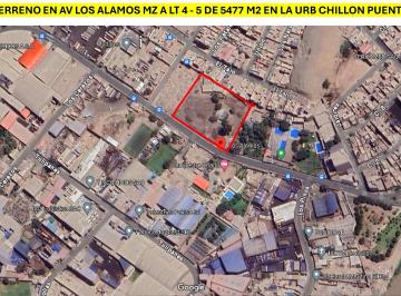 Vendo Terreno de 5477 m² en Avenida Los Alamos Urb Chillon Pte Piedra