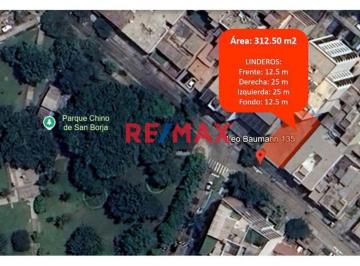 Terreno en Venta de 312.50 m² en San Borja, Frente a Parque