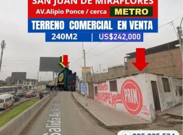 Se Vende Terreno en San Juan de Miraflores 240 m² en Esquina Frente Parque y Panamericana Norte