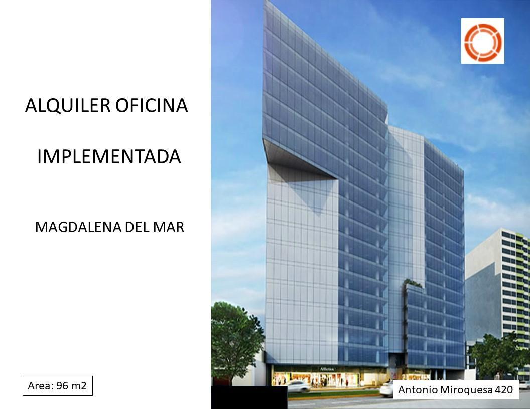 Alquiler Oficina Implementada Magdalena 96 m² Av. Antonio Miro Quesada