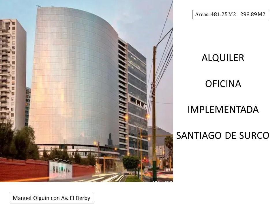 Alquiler Oficina Implementada 481 m² - Manuel Olguin - Surco