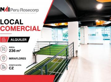 Local Comercial en Alquiler - 236 m² - Miraflores