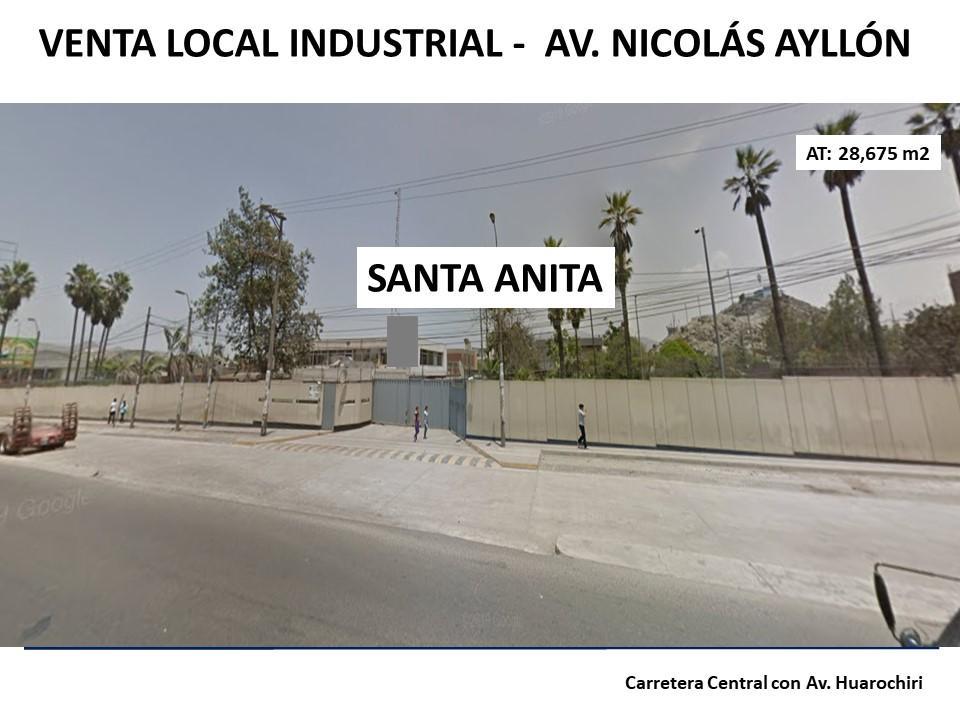 Venta Local Industrial Av. Nicolas Ayllon - Carr. Central - Sta. Anita - 28, 675 m²